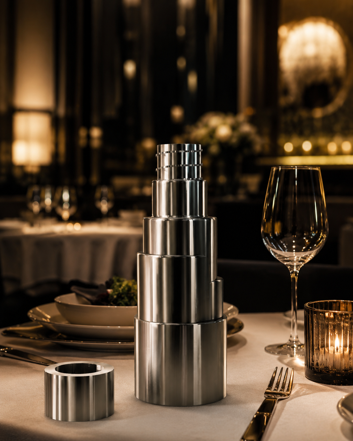 Ergon Flask on a fine dining table